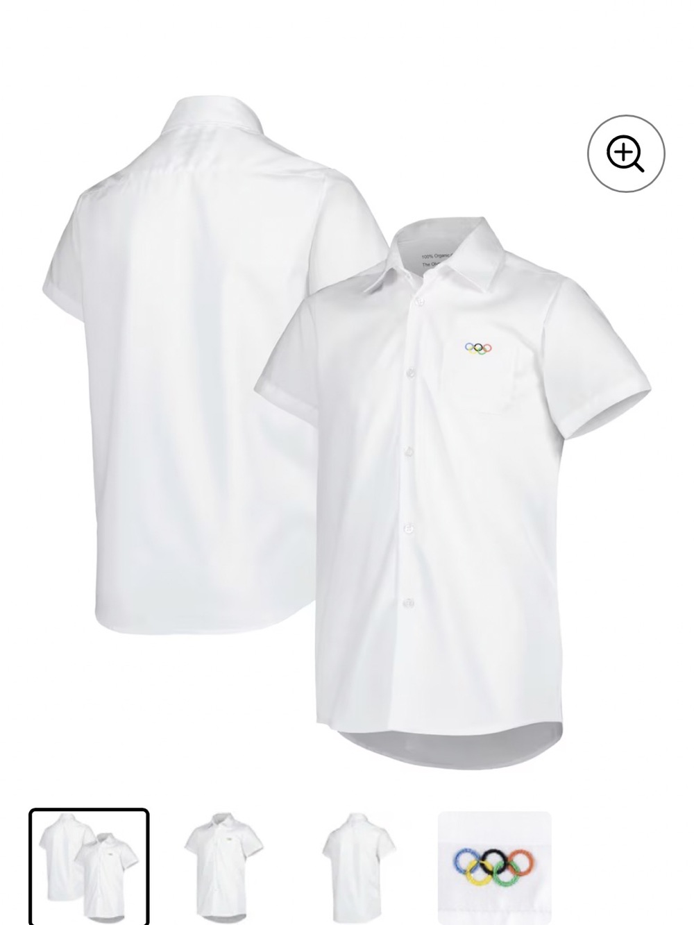 IC COLLECTION White Shirt with Multicolor Olympic Ring Embroidery